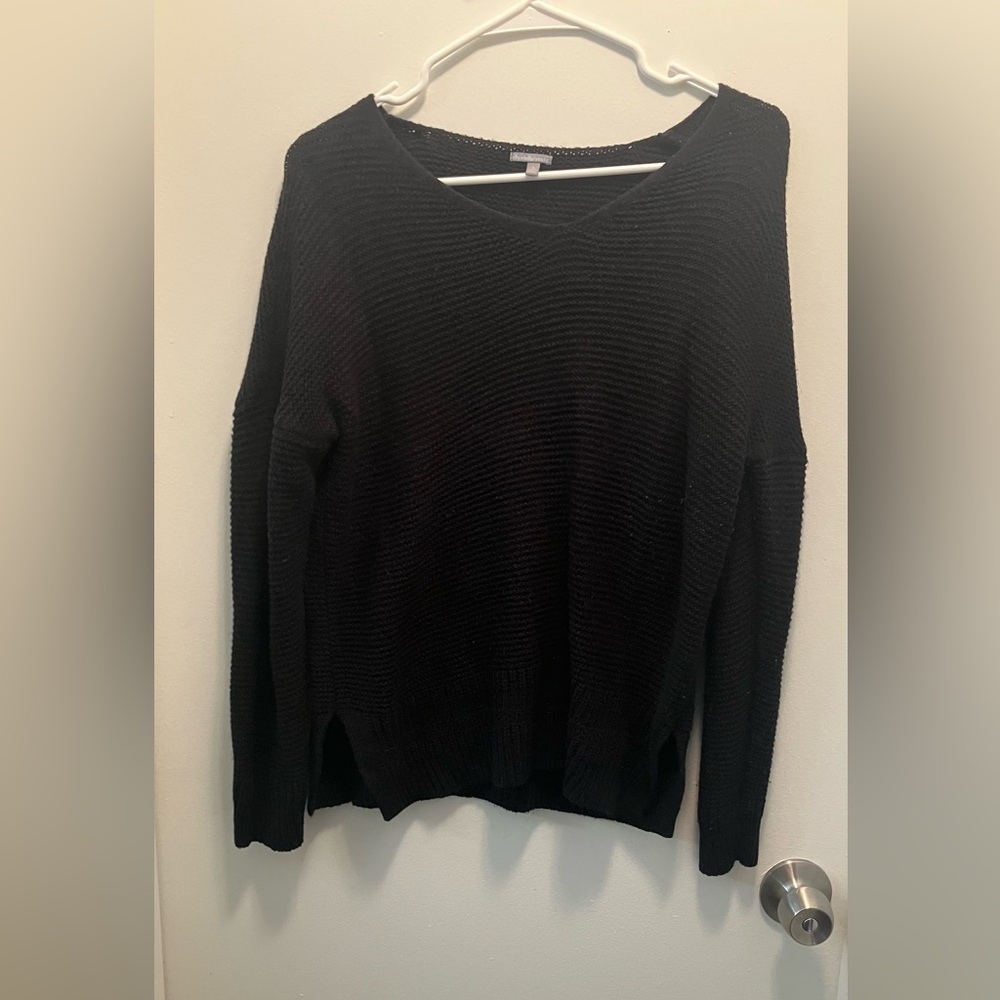 Black Knit Crewneck Sweater